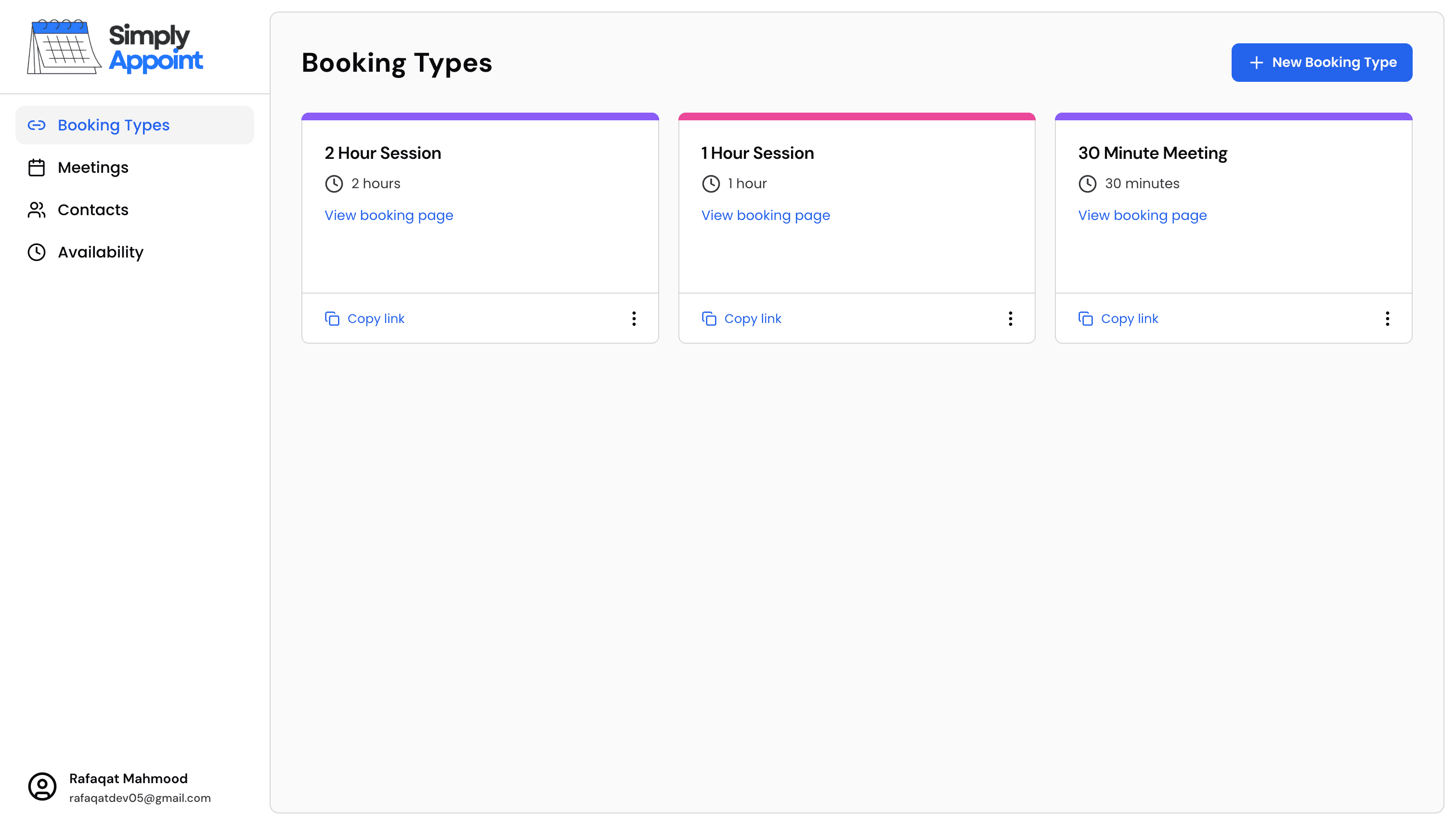 Flexible Booking Types